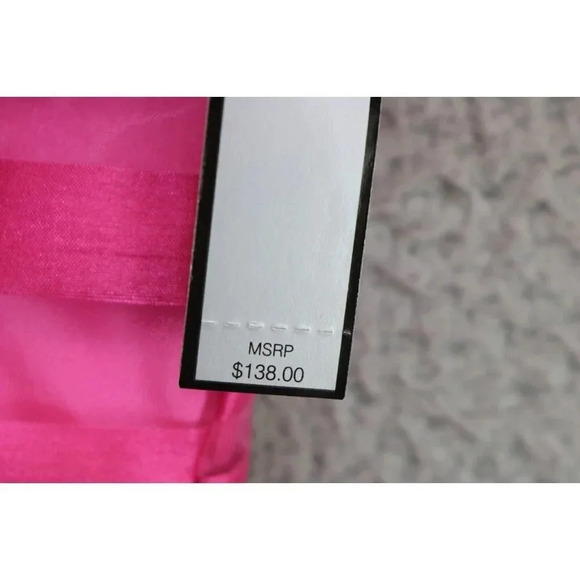 Tahari Arthur S. Levine Hot Pink Striped Tammy Dress-Size 14-New w/Tags - Picture 4 of 10